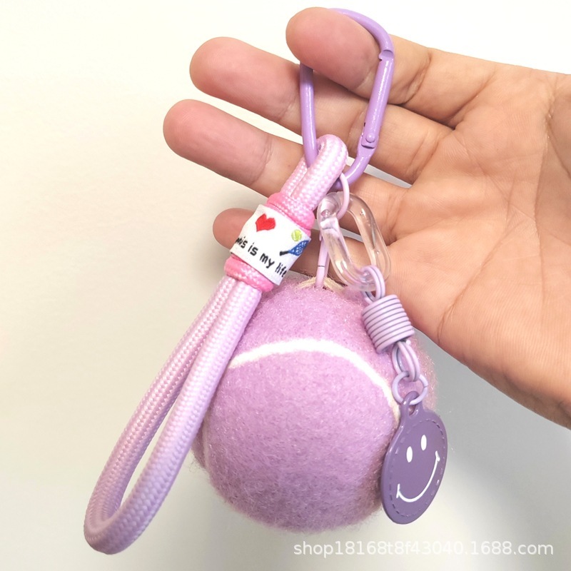 韓国漫画かわいい笑顔テニスキーホルダーバッグペンダント車のキーチェーンペンダント小さなギフト卸売|undefined