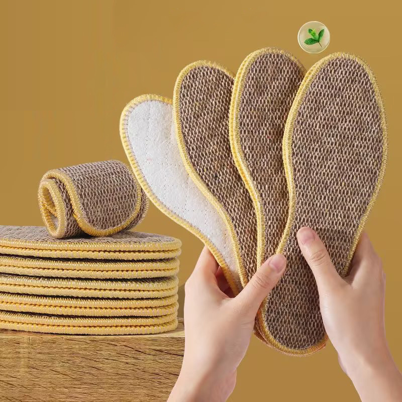 Plantilla al por mayor de los hombres y las mujeres mismo sudor absorbente transpirable plantilla deportiva Plantilla de adulto cómoda primavera y verano de algodón y lino plantilla