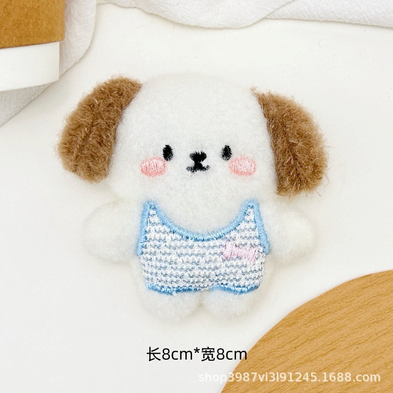 柔らかくてかわいい漫画の子犬ぬいぐるみアクセサリーよだれかけ小さなパードールブローチ diy 衣類靴と帽子アクセサリー卸売|undefined