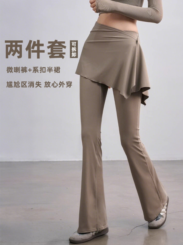 女性用マイクロフレアヨガパンツ2025春秋夏新スタイル露出防止スポーツランニングピラティスフィットネスウェア|undefined