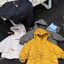 泰如2025冬季新款韩版男童轻薄鸭绒连帽保暖排骨羽绒服儿童外套潮