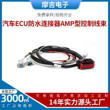 定制汽车ECU防水连接线 AMP型控制线束 D-SUB带外壳螺柱铆钉连接