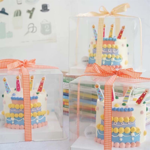 5 candles creative cake decoration Japanese Korean style letters…