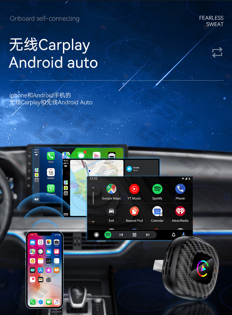 Hot-Selling 2-in-1 Car Wireless Carplay Android Auto Connected Car Box Smart Carplay Box