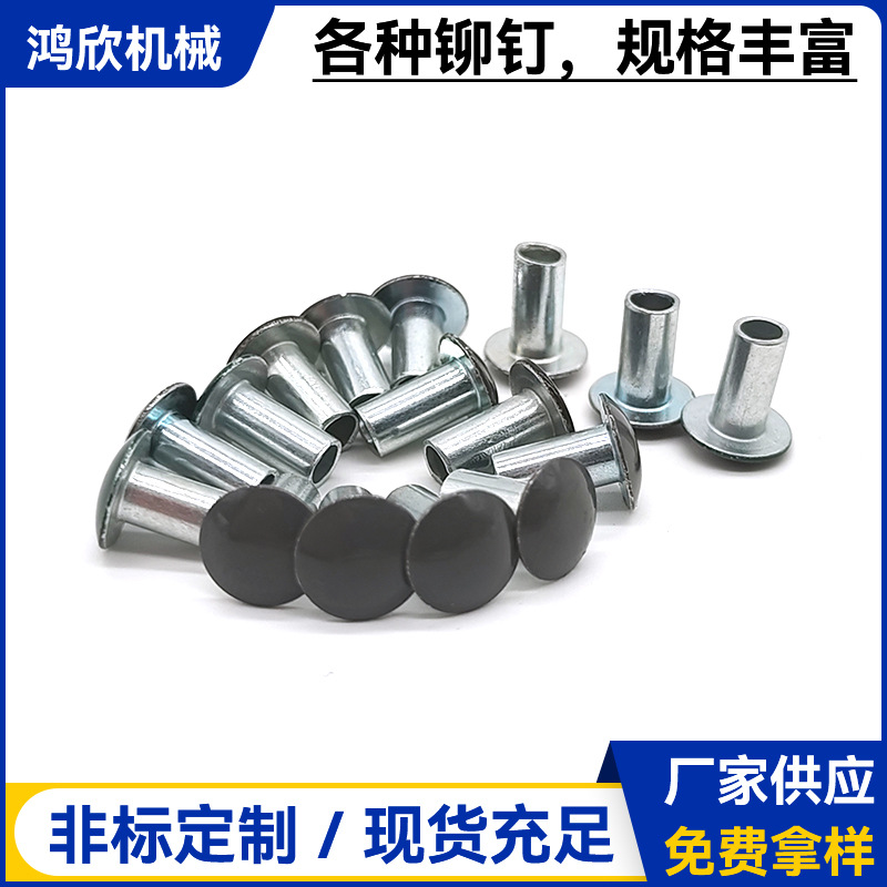东莞平头烤漆铆钉 箱包风扇五金工具空心铆钉 雨刮器不锈钢铆钉
