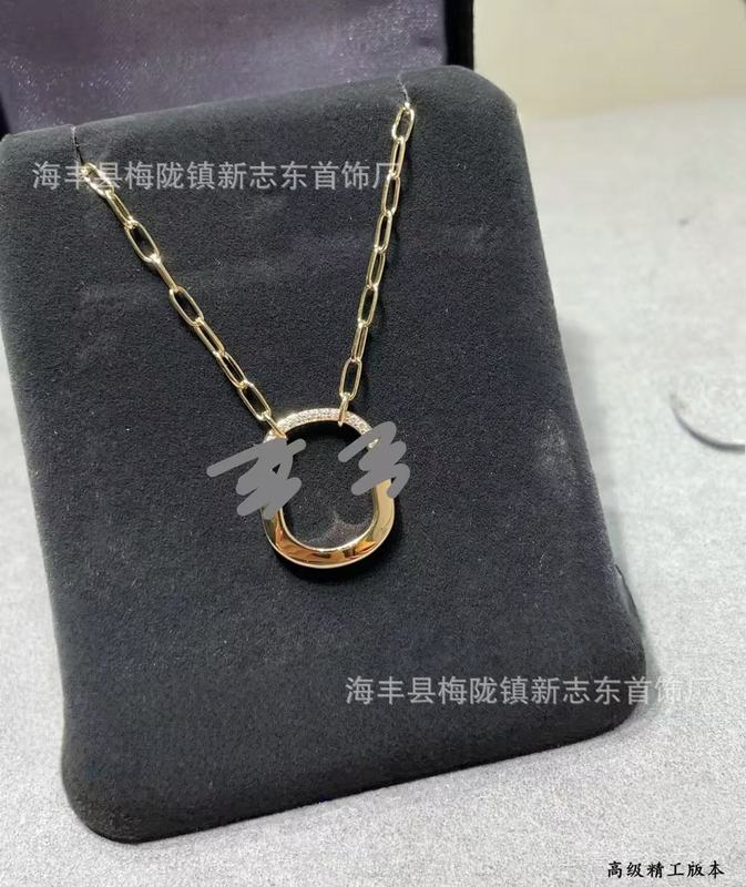 新款mini锁头项链耳环厚镀金U形满钻半镶钻椭圆锁扣锁骨链饰品女|undefined
