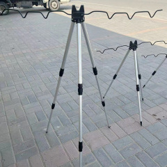 Aluminum alloy gunstand base for long-range casting pole triangular rod holder, extendable and adjustable pole rod holder
