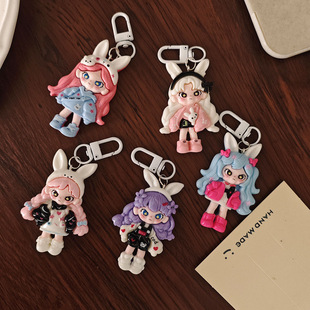 Cartoon Dress-up Dora Keychain Pendant Backpack Hanging Couple's Best Friend Schoolbag Accessories Gift Large Pendant