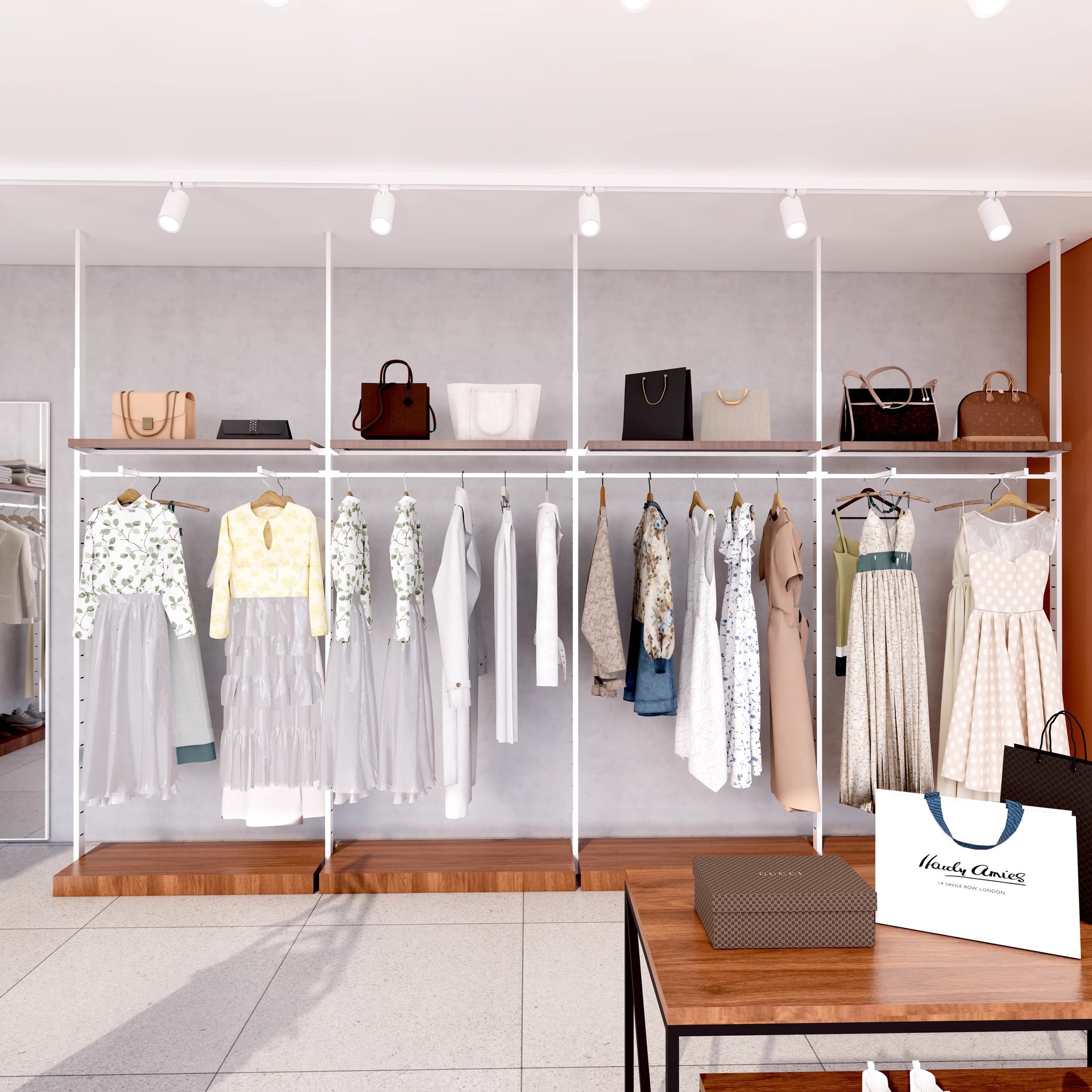 Tienda de ropa de mujer transfronteriza estante de exhibición de ropa de mujer bolso especial contenedor multicapa con estante de exhibición de luz estante de grosor