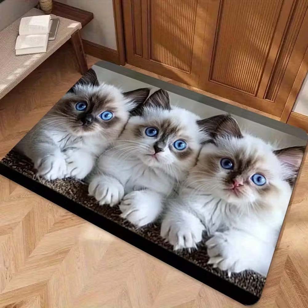 Cross-border cute pet cat decorative floor mat, bathroom absorbent skin-friendly foot mat, easy to maintain, entryway entrance mat, available for dropshipping