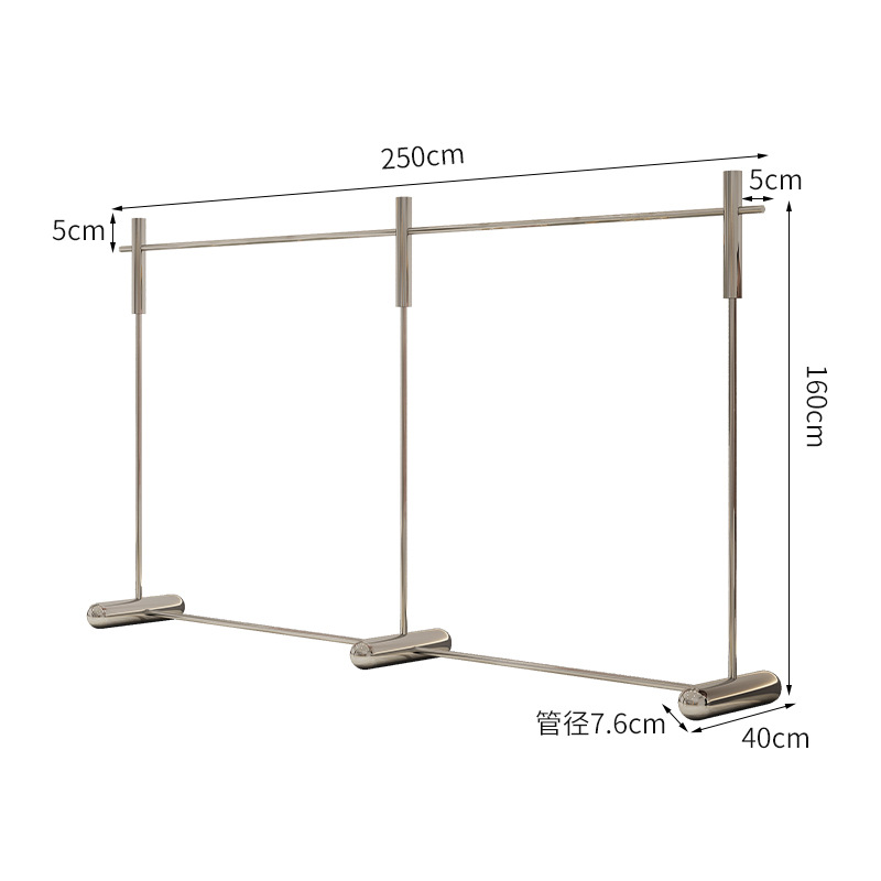 Thickened stainless steel island shelf clothing store display stand floor hanger men's and women's clothing store display props shelf