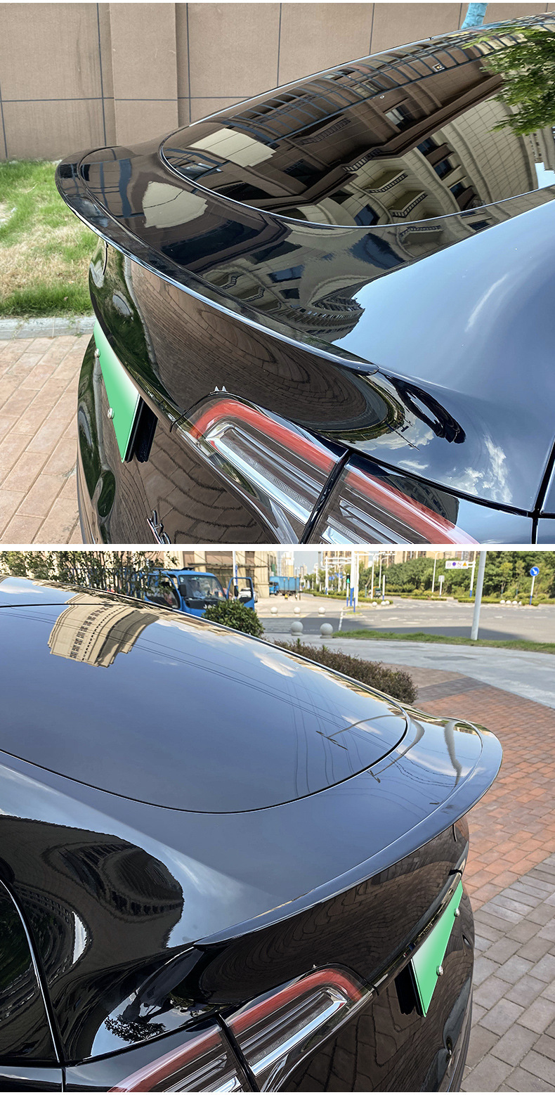 Suitable for Tesla Model 3/Y Carbon Fiber Pattern Rear Wing High-Performance P Version Original Style Car Wind Wing Surround Modification