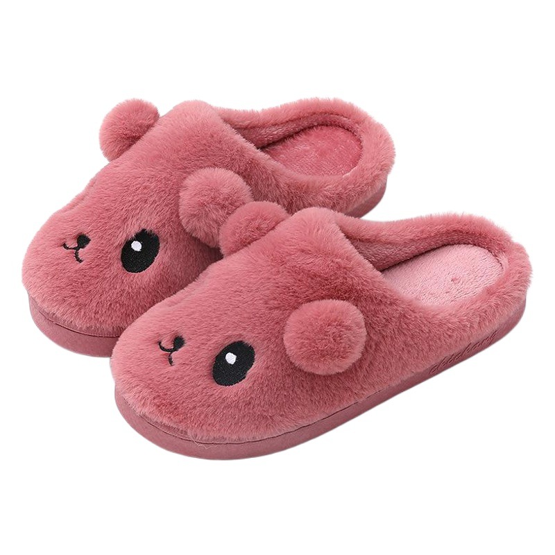 Zapatillas de algodón casa de invierno de las mujeres cálido interior antideslizante fondo grueso hogar lindo confinamiento Zapatillas de algodón de los hombres Otoño e Invierno