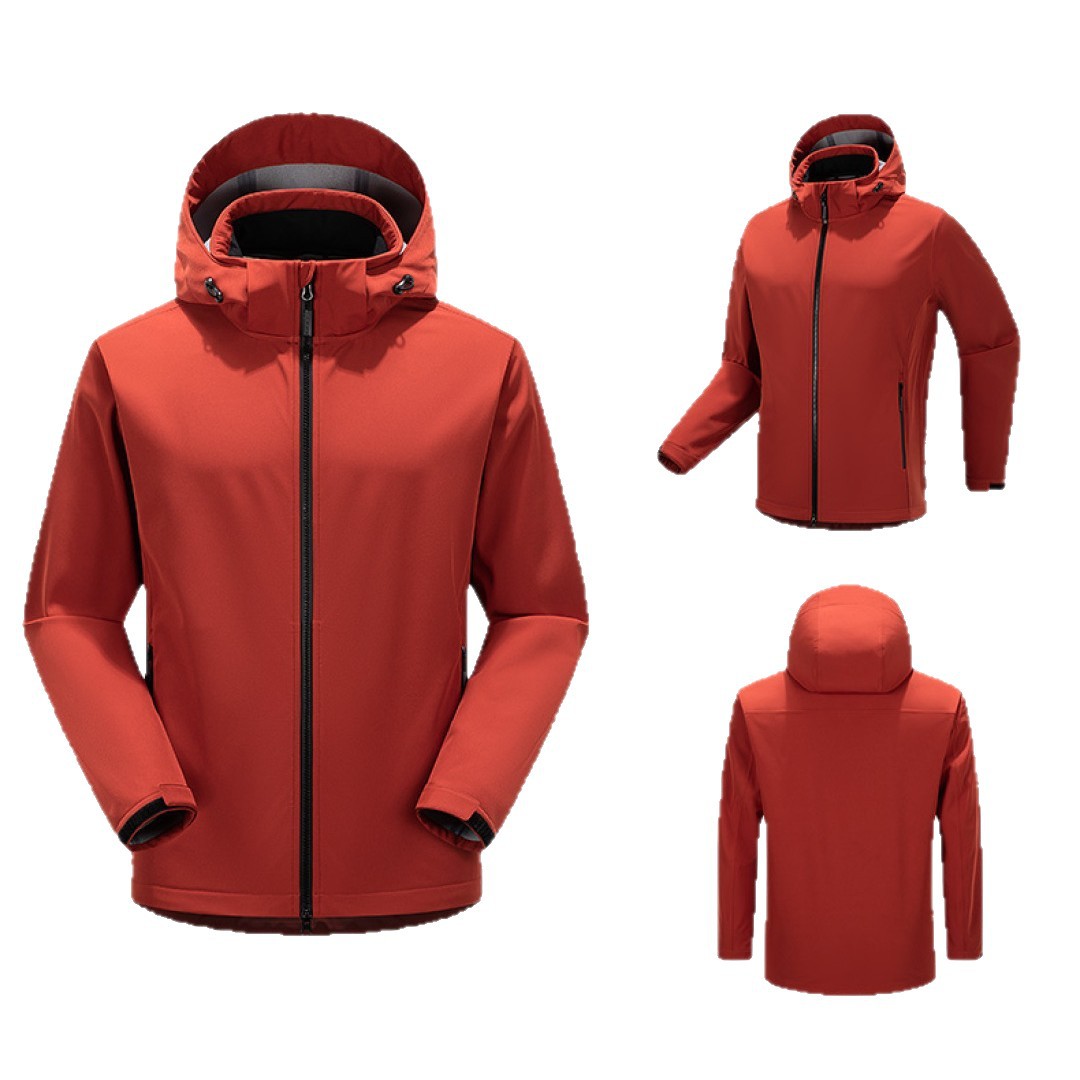Hong Kong Style Unisex Sports Outdoor Windbreaker Nylon Blend Softshell Fleece-Lined Jacket