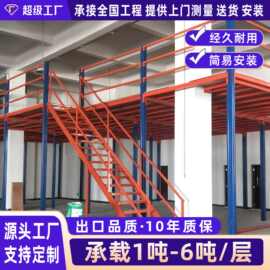 二层阁楼货架平台重型仓库工厂仓储钢结构工字钢多层储物架