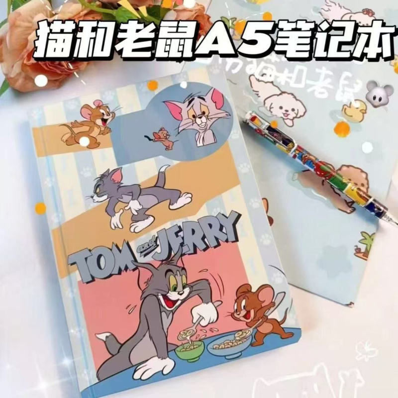 猫和老鼠卡通硬壳ins笔记本高颜值学生日记本加厚A5横线内页批发|undefined