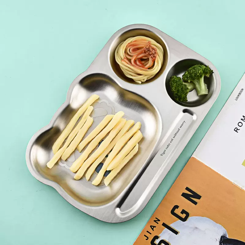 儿童餐盘宝宝吃饭卡通小金鱼分格餐具幼儿园家用儿童餐具宝宝餐盘