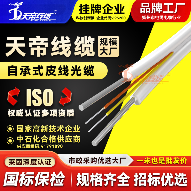 Factory Tiandi FTTH leather cable indoor and outdoor communication cable GJXH single-core double-core butterfly cable wire
