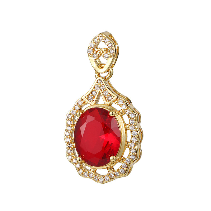 Joyas transfronterizas colgante de rubí esmeralda ligero de lujo accesorios de acero de titanio collar no decolor cadena clavícula