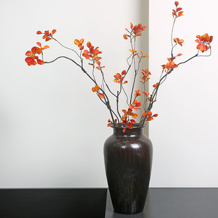 Red Maple Leaf Flower Autumn Simulation Maple Leaf Bedroom Living Room Decorative Decoration Nordic Simple Trigeminal Red Maple Leaf
