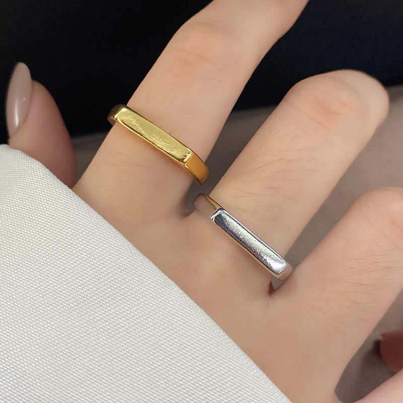 creative geometric simple shape design thin ring