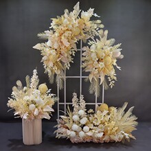 婚庆布置求订婚宴花排迎宾区婚礼舞台背景装饰花仿真花艺拱门婚房