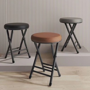 Folding Stool Household Small Stool Dressing Table Bedroom Living Room Bench Soft Bag Portable Chair Rental House Round Stool