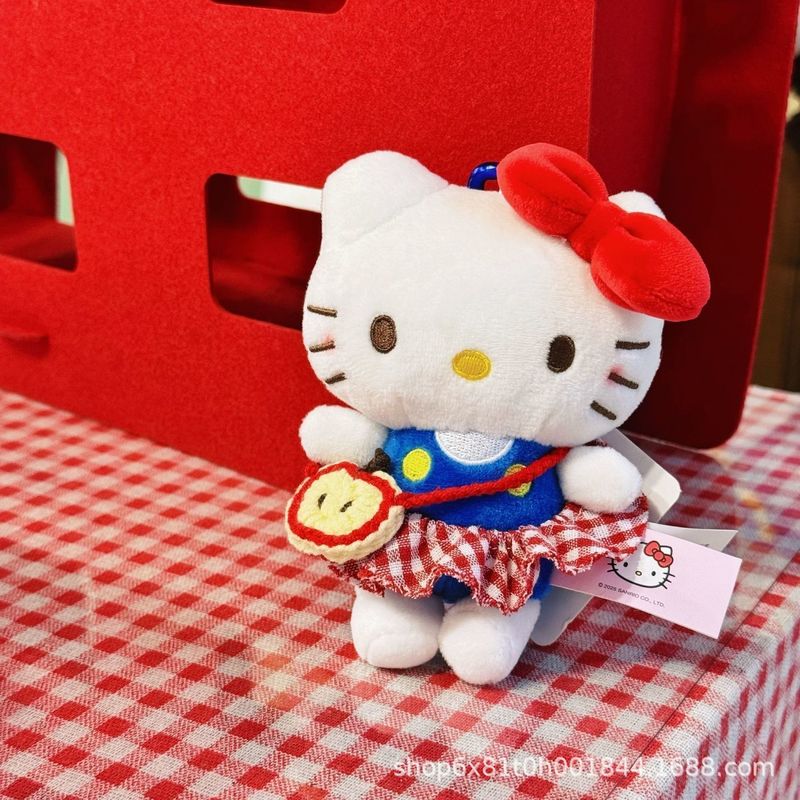 爱心扣红格裙kitty挂件智秀同款哈喽kitty包包挂饰kt猫送女生礼物|undefined