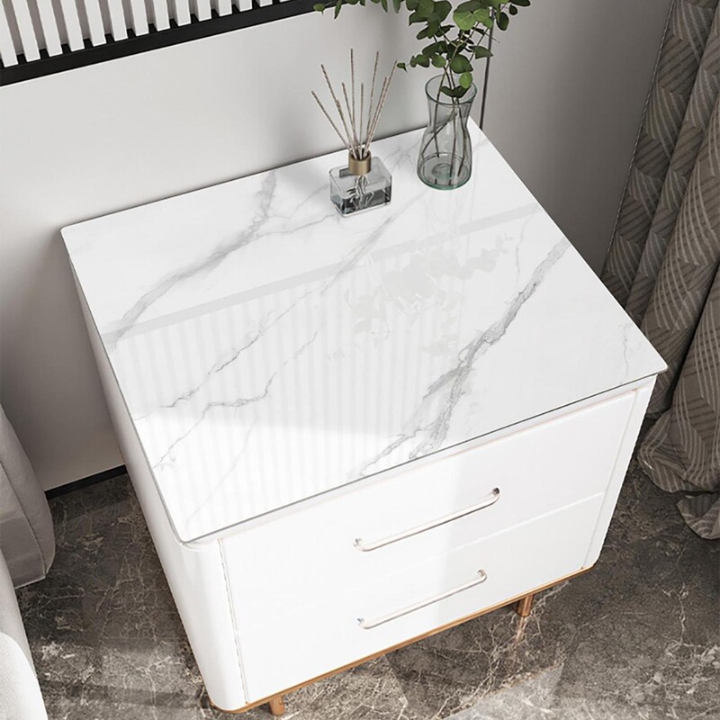 Pvc Soft Glass Square Bedside Table Cover Waterproof and Anti-Scalding Home Bedroom Table Mat Accessible Luxury Style Anti-Dirty Table Mat