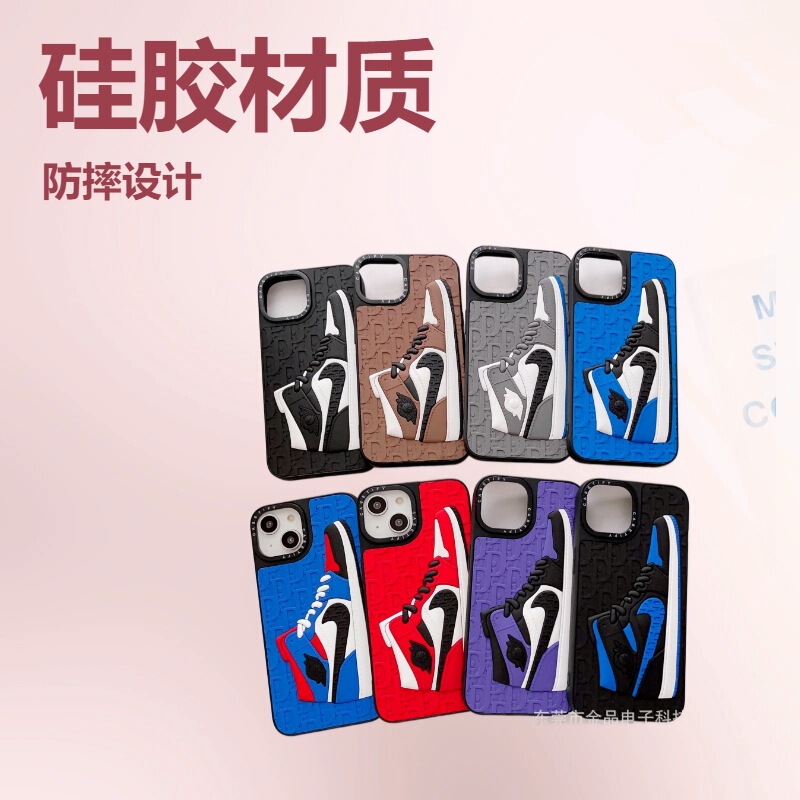 3D Stereo Silicone Car Sticker Leather Protective Cover Cartoon Iphone14Promax All Hard Shell Anti-Fall Mobile Phone Case