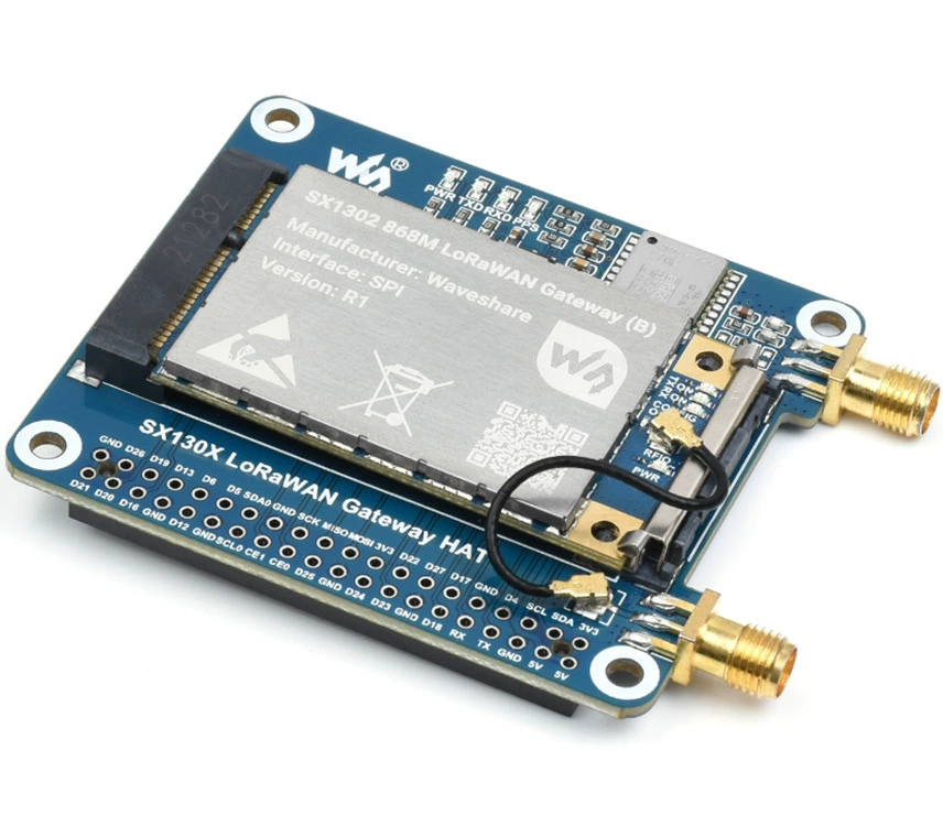 SX1302 868M LoRaWAN gateway module expansion board Raspberry Pi L76K standard Mini-PCIe interface
