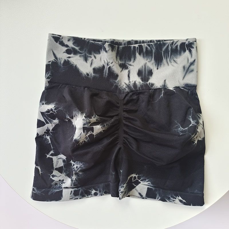 Cintura alta, cadera, melocotón, traje de teñido anudado deportivo, traje de yoga de hombro inclinado a prueba de golpes para mujer