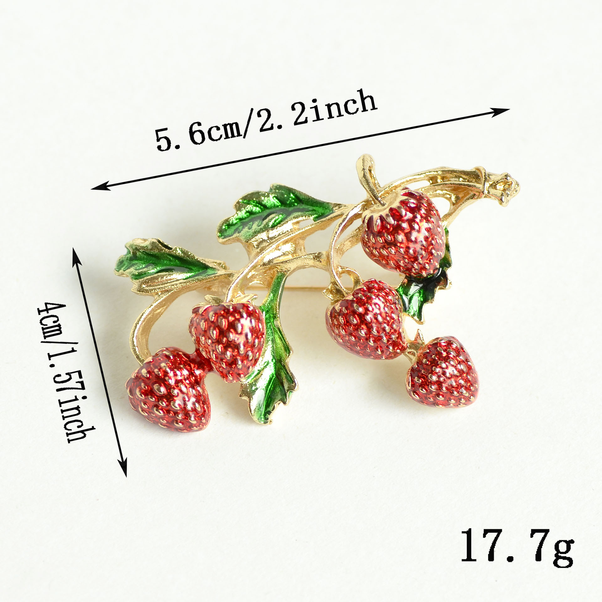 Aardbei broche emaille fruit speld trendy legering accessoire_voghion.com