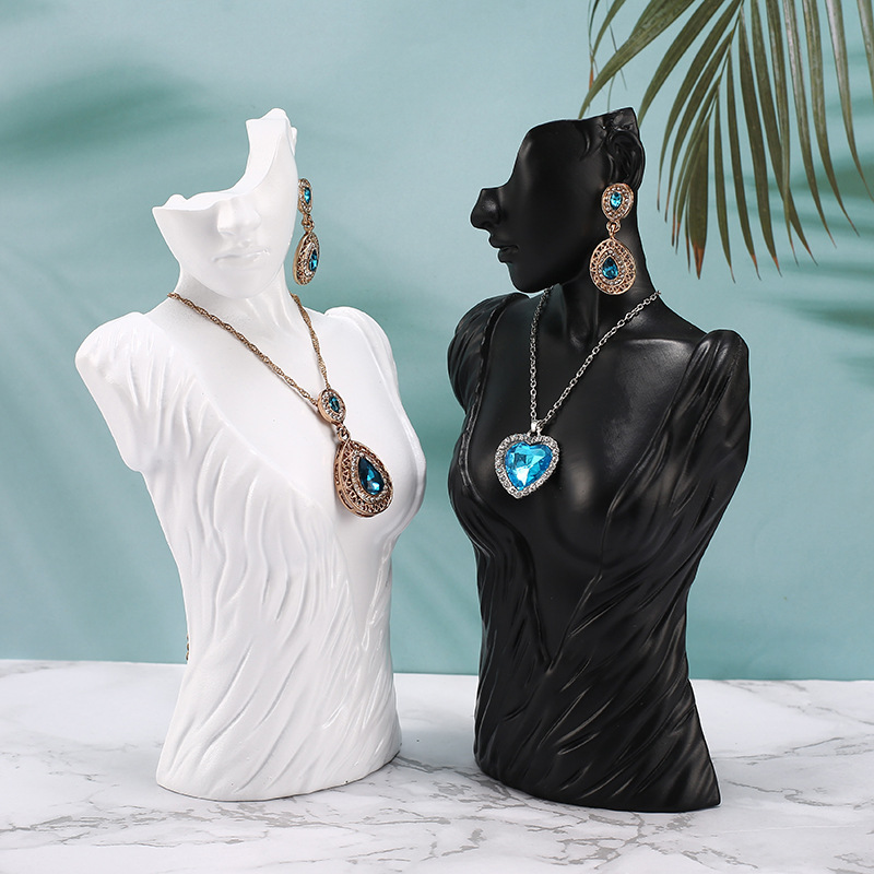 樹脂側身模特人像耳釘項鍊展示架 耳環架 飾品架 創意首飾架 道具