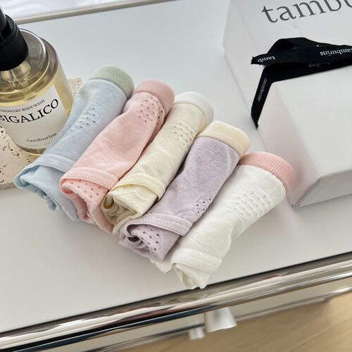 Ka Meow ~ Category A infant and children's cotton cream underwear, women's breathable pure cotton crotch mid-waist basic solid color girl's briefs