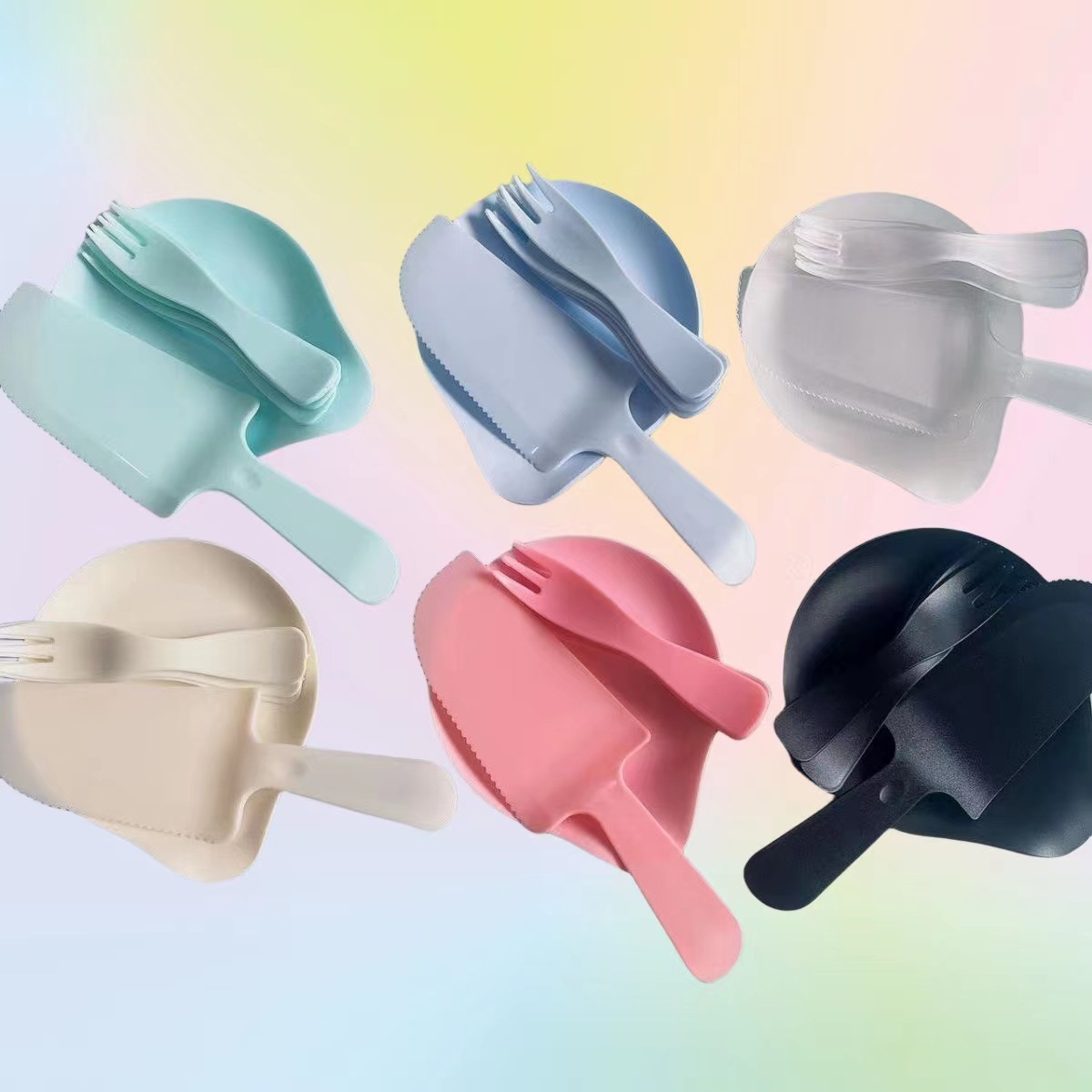 Disposable bagged plastic drip tray thickened cake tableware cutlery…