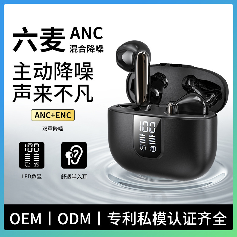 2026 New Model Hybrid Noise-Cancelling Bluetooth Headphones with Led Display, Six Microphones, Semi-In-Ear Anc Enc Noise-Cancelling Headphones 2026 New Model Hybrid Noise-Cancelling Bluetooth Headphones with Led Display, Six Microphones, Semi-In-Ear Anc Enc Noise-Cancelling Headphones