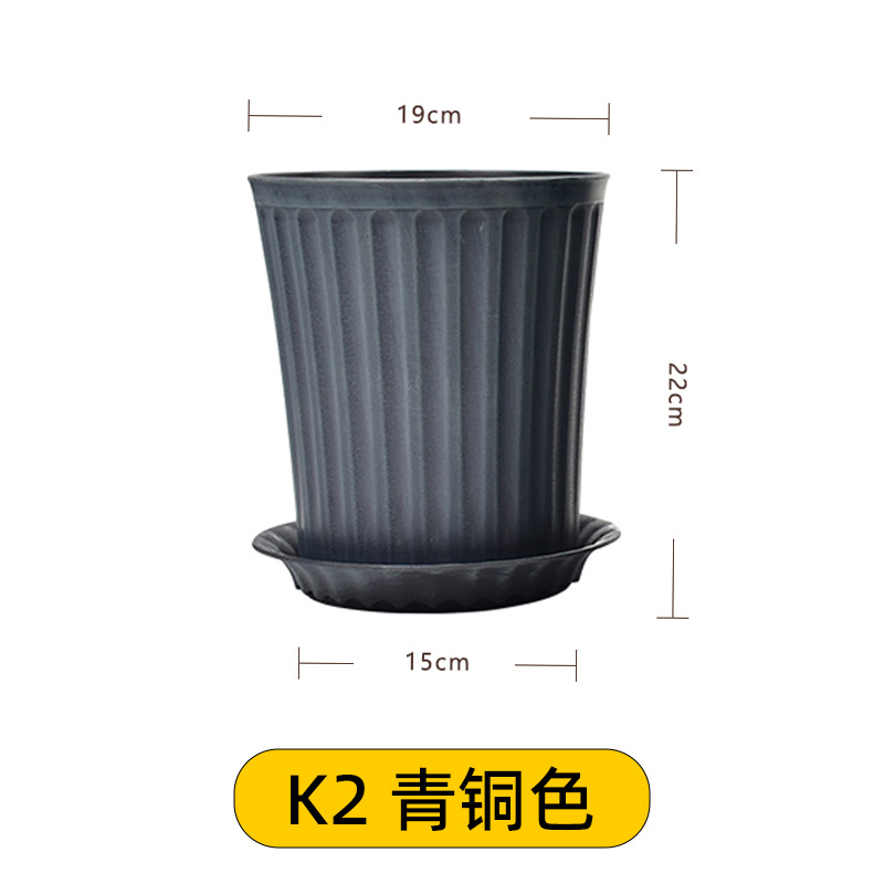 Venta al por mayor retro estilo europeo galón maceta de plástico maceta hogar Hortensia Rosa alambre Lotus resina maceta