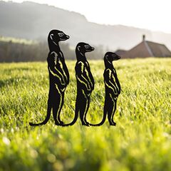 跨境新款鐵質貓鼬園林插件 創意園林氣息家庭庭院裝飾品工藝品