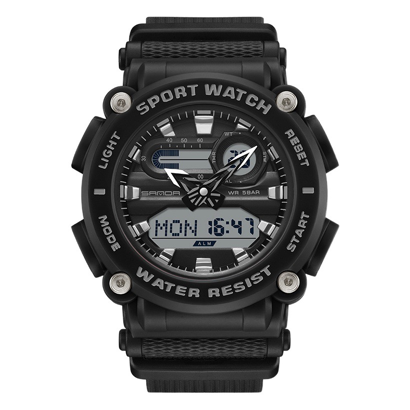 SANDA 3139 reloj electrónico multifuncional deportes al aire libre luminoso impermeable reloj de hombre simple reloj creativo
