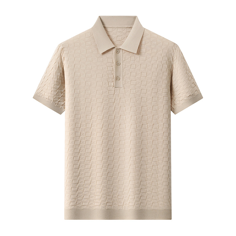 Camiseta de polo de punto de lujo estadounidense de estilo antiguo retro de manga corta para hombres Casual de negocios T-shirt para hombres