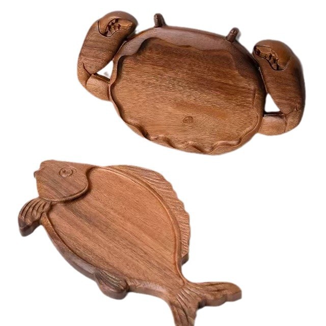 Platos de comedor creativos japoneses de madera sólida de alta calidad platos de platos caseros platos de pescado platos japoneses platos de sushi