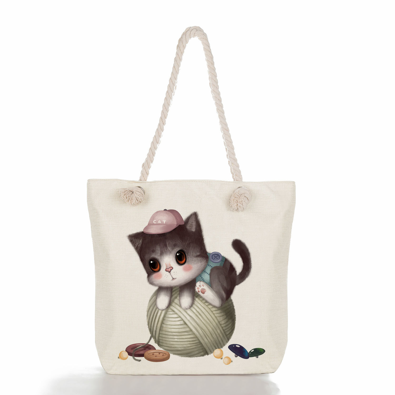 Unisex Medium Canvas Animal Butterfly Cute Streetwear Zipper Tote Bag display picture 13