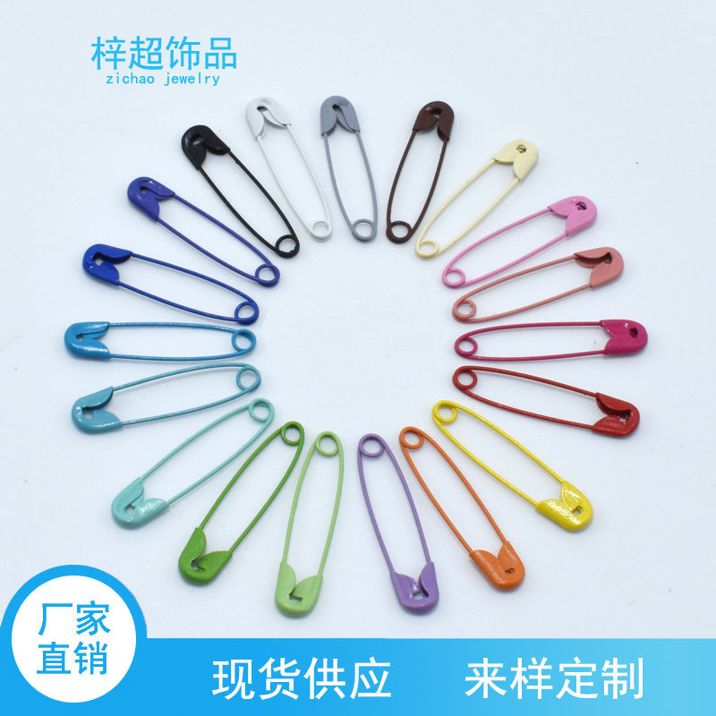 diy Accessories 31mm Color Baking Paint Candy Color Safety Pin Headwear Necklace Bracelet Pendant Iron Accessories