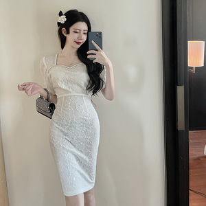Sexy Nightclub French Embossed Fashion Slimming Dress