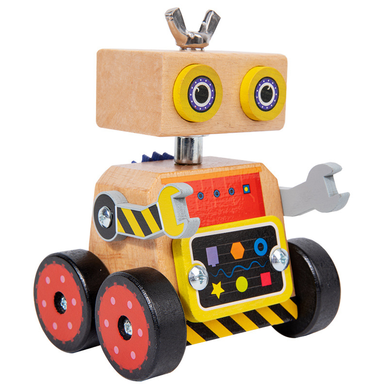 Educación temprana de madera Montessori multifuncional engranaje robot de ensamblaje entrenamiento práctico para niños habilidad lógica juguete educativo