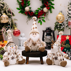 豪貝クロスボーダー新作クリスマス装飾品北欧老人公仔置物雪だるまヘラジカ座り人形