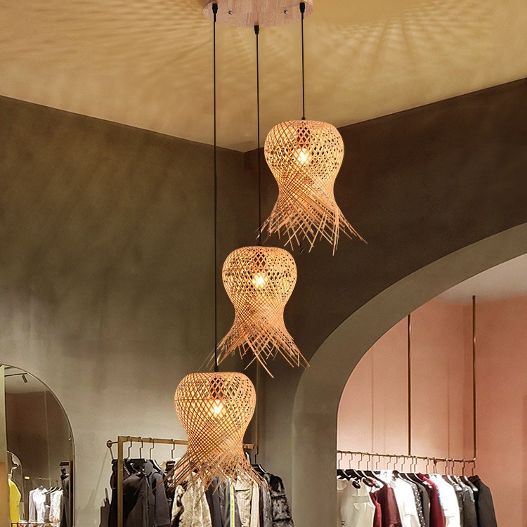 Restaurante chino pantalla de bambú olla caliente restaurante bambú arte lámparas japonés cama y desayuno linterna de bambú sala de té creativo pequeña lámpara