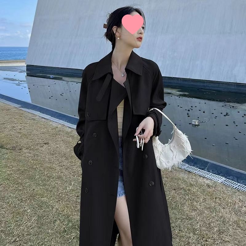 高级感韩系中长款风衣外套女2025春秋新款小个子显高显瘦气质大衣|undefined