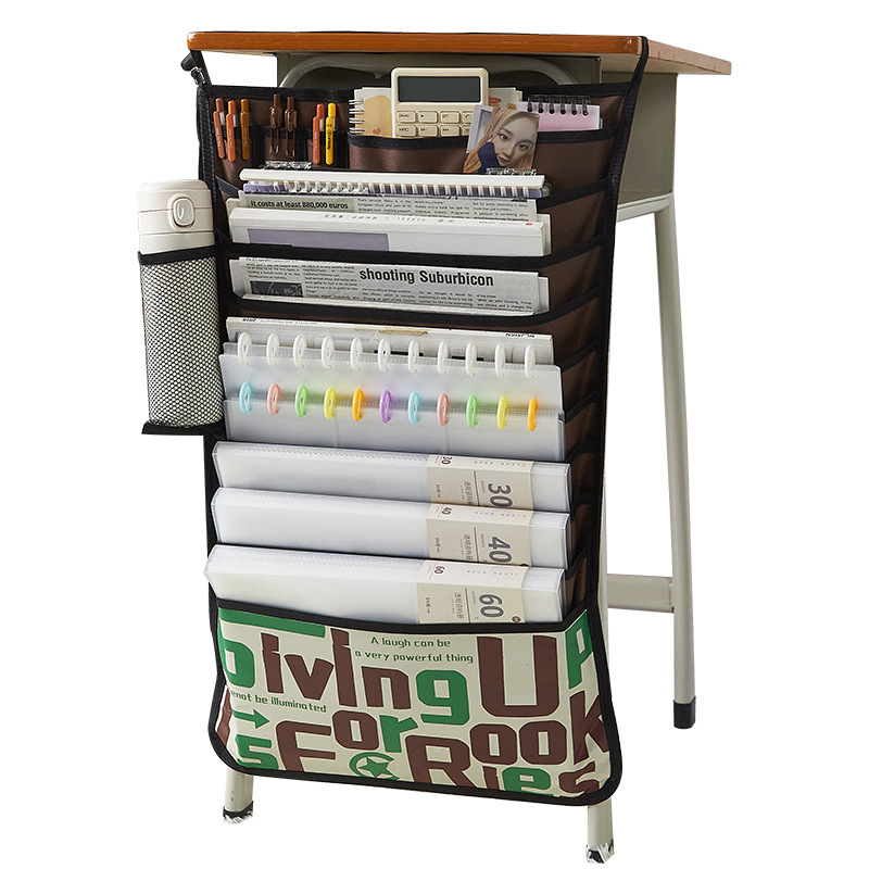 Futuro ilimitado de 11 capas colgando bolsa de libro escritorio artefacto bolsa de libro estudiante de almacenamiento de escritorio colgando bolsa de libro de gran capacidad bolsa colgante